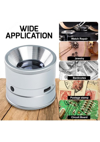 Led, Şarj Edilebilir Kuyumcular Loupe ile Takı Loupe 10X, LED Ölçekli Loupe 10X Ayarlanabilir Odaklı, Mücevher, Saatler Için (Yurt Dışından) fiyatları