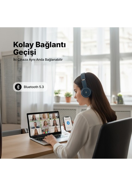 Soundlife Neo Kulaküstü Kablosuz Bluetooth Kulaklık Lacivert 2KM158