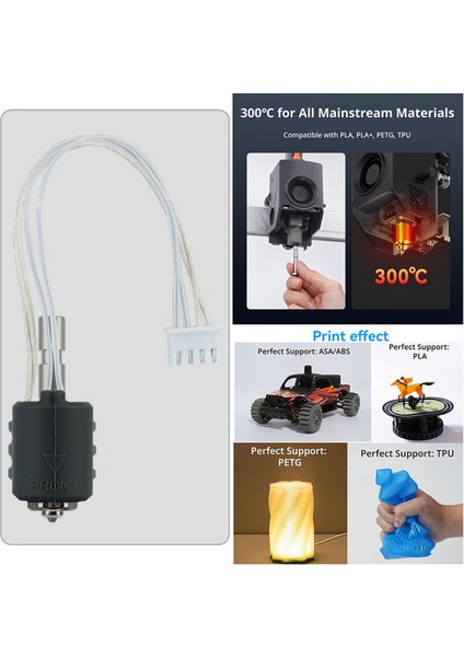 Anycubic Kobra Için 3 Max Hotend Entegre Sertleştirilmiş Çelik Nozul Termistör Isıtma Bileşeni K3M Seramik Hotend 0.6mm (Yurt Dışından) fırsatları