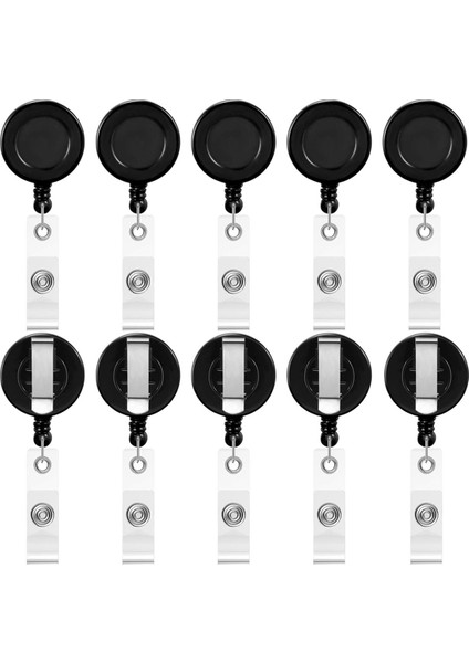 100 Adet Geri Çekilebilir Rozet Makarası Klipsleri Kimlik Kartı Tutucu Makarası, D (Yurt Dışından)