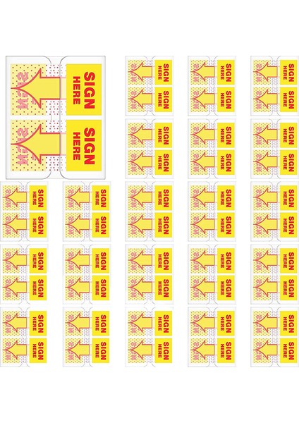 300 Adet Burada Sekmeler Etiketleri Dağıtıcı Oklar Bayrağı, 1 Inç (Sarı) (Yurt Dışından)