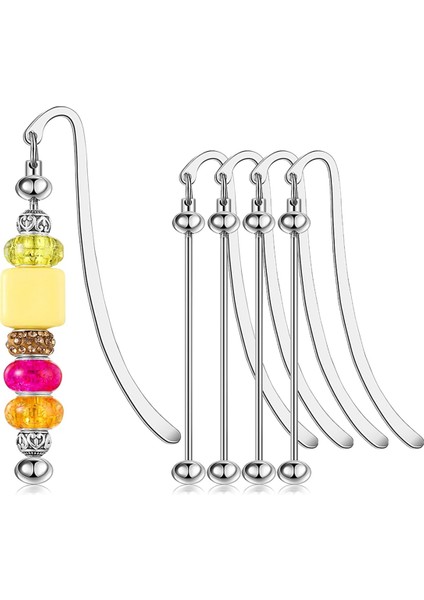 4 Adet Boncuklu Ayraçlar Dıy Metal Boş Şerit Ayraçlar (Yurt Dışından)