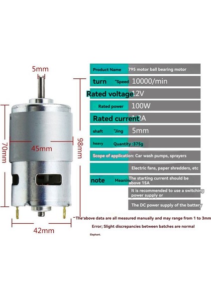 795 Motor Topu Yatak Motor Çift Top Rulman Yüksek Hızlı Yüksek Tork Mikro Motor Elektrik Aletleri Için Küçük Makine (Yurt Dışından) fiyatları