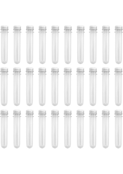 30 Adet 45ML Kapaklı Plastik Test Tüpleri Şeffaf Tüp Seti (Yurt Dışından)
