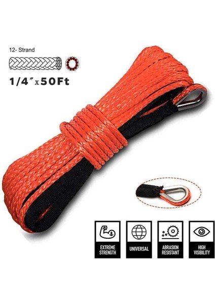 6MMX15M Sentetik Elyaf Halat Vinç Halatı (Yurt Dışından) indirimleri