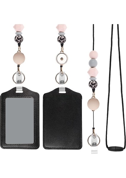 Pu Tutucu Pembe ile Kimlik Rozetleri ve Anahtarlıklar Için Geri Çekilebilir Boyun Askıları (Yurt Dışından)