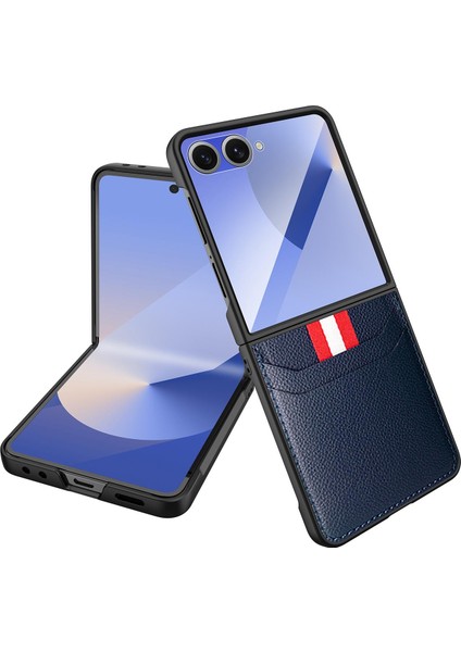 Samsung Galaxy Z Flip 7 5g Için Webbing Slot Litchi Kılıf (Yurt Dışından)