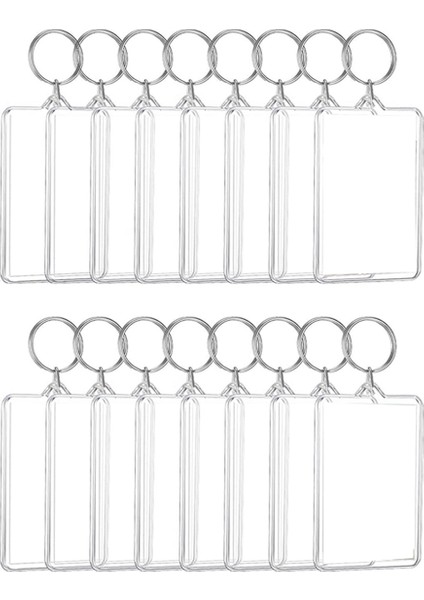 16PCS Akrilik Fotoğraf Çerçeveleri Anahtarlık Tutucu Fotoğraf Dıy Zanaat Için Boş Anahtarlık Ekle 2.2 x 3 Inç (Yurt Dışından)