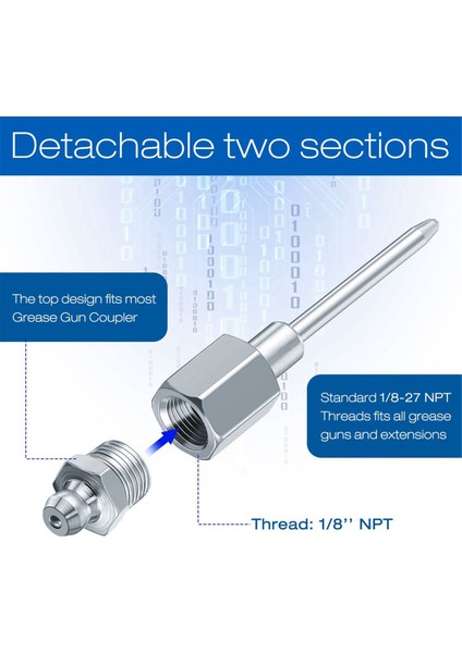 Sertleştirilmiş Çelik Ucuna Sahip Dar Iğne Nozul Gres Adaptörü, 1/8 Inç Npt Iplikli Iğne Burun Yağ Dağıtıcısı (Yurt Dışından) fırsatları