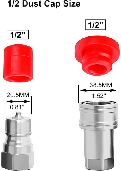 Iso-A 1/2 Hidrolik Hızlı Kuplör Erkek Toz Kapağı ve Kadın Fiş Kapağı, Hidrolik Hızlı Bağlantı Kesikleri Bağlantıya Uygun (Yurt Dışından) fırsatları