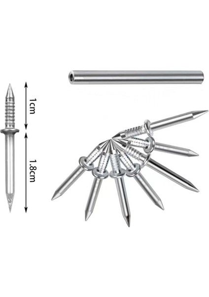 300PCS Çift Kafalı Süpürme Iplik Sorunsuz Çivi, Hiçbir Iz Çivi Koyun Boynuzu Çivi Tek Açılı Tırnaklar Çimento Tırnakları (Yurt Dışından)