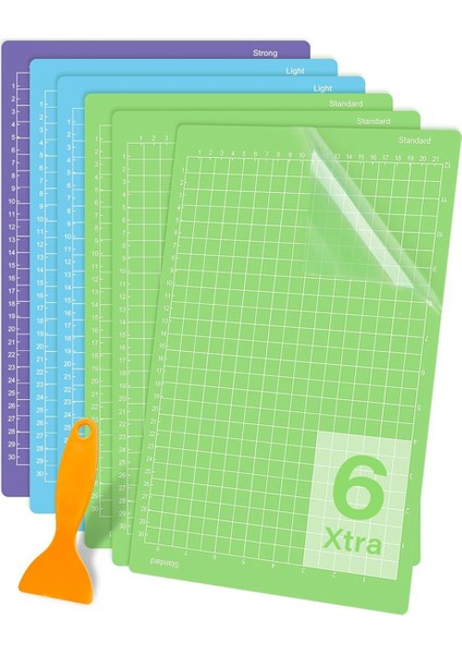 6 Adet Kesme Mat 8.5X12IN Cricut Için Joy Xtra 6 Paket Yeniden Kullanılabilir Yapışkan (Işık, Standart, Güçlü) Kavrama Kriket Kesme Paspasları (Yurt Dışından)