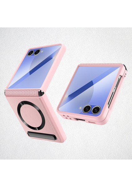 Samsung Galaxy Z Flip 7 5g Için Litchi Deri Yapıştırma Telefon Kılıfı (Yurt Dışından)