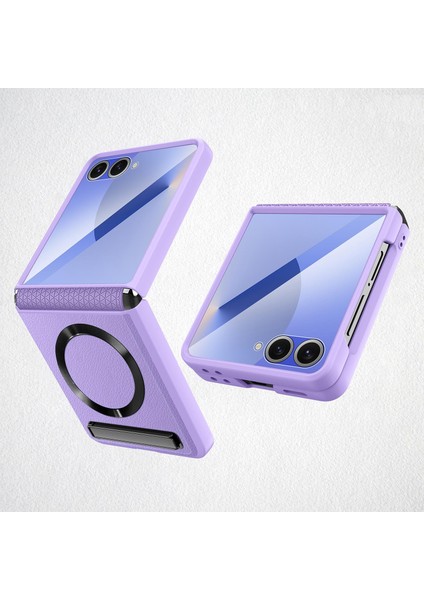 Samsung Galaxy Z Flip 7 5g Için Litchi Deri Yapıştırma Telefon Kılıfı (Yurt Dışından)