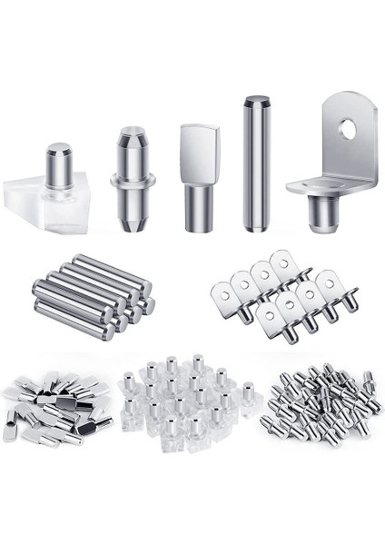 120PCS Raf Mandal Kiti, 5 Stil Raf Pimleri Raf Destek Mandalları, Kabin Rafları Raflar Için Kabine Mandalları Kitaplık Kitaplık Mandalları (Yurt Dışından)