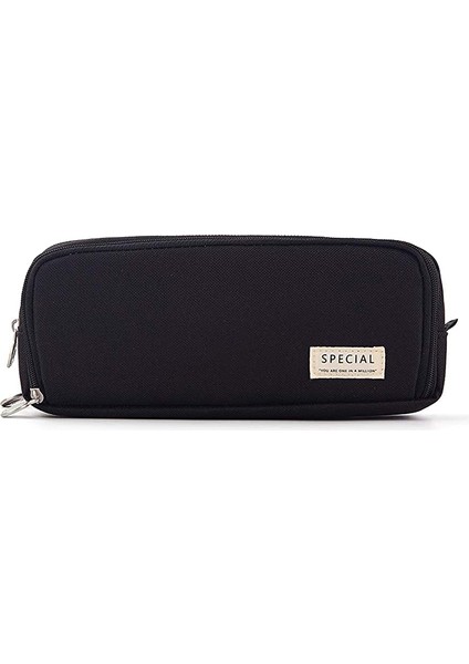 Angoo Kalem Kutusu 3 Bölmeli Kese Kalem Çantası Okul Gençler Için (Siyah) (Yurt Dışından)