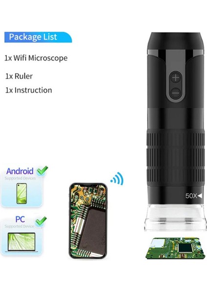 Dijital Mikroskop Kablosuz Cep Elde Taşıyan USB Mikroskoplar 1000X Zoom Sabit Focus Hd Büyüteç Iphone Pc Için LED ile (Yurt Dışından) fırsatları