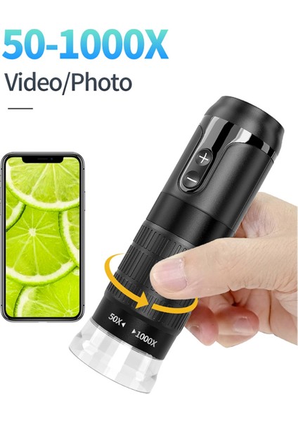 Dijital Mikroskop Kablosuz Cep Elde Taşıyan USB Mikroskoplar 1000X Zoom Sabit Focus Hd Büyüteç Iphone Pc Için LED ile (Yurt Dışından) indirimleri