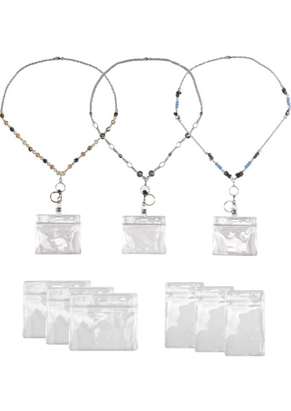 Kadınlar Için Isim Kartı Kimlik Tutuculu 3 Adet Rozet Makaralı Boyun Askısı (Yurt Dışından)