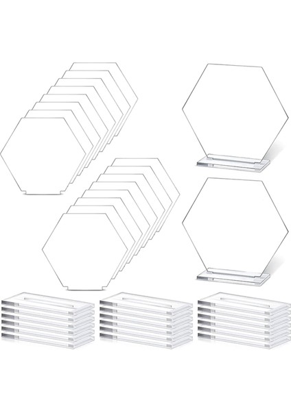 18PCS Akrilik Tablo Numaraları Altıgen Tablo Tutucu Sublimasyon Dıy Net Tablo Adı Kartları Parti Dekorasyonu Için (Yurt Dışından)