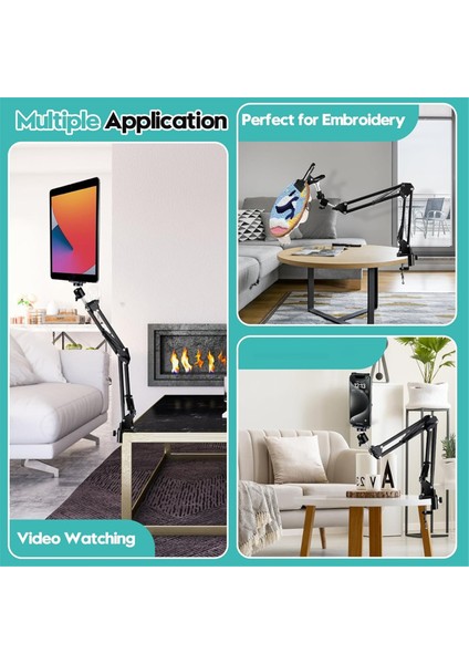 Nakış Kaydırma Çerçevesi Standı Ayarlanabilir Döndürülmüş Çember Tutucu Katlanır Metal El Işi, Iğne Işi Çerçevesi ve Telefon Tutucusu Için (Yurt Dışından) fırsatları