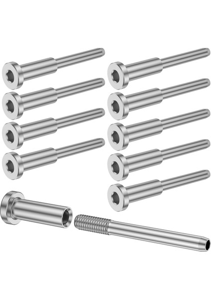 10PCS Görünmez Kablo Korkuluk Kiti, Kablo Korkuluk Için Swage Saplama Sonu, Swaj Gerginlik Kablo Korkuluk Sistemi Ahşap Için (Yurt Dışından)