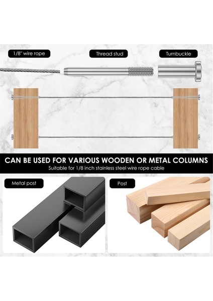 10PCS Görünmez Kablo Korkuluk Kiti, Kablo Korkuluk Için Swage Saplama Sonu, Swaj Gerginlik Kablo Korkuluk Sistemi Ahşap Için (Yurt Dışından) fiyatları