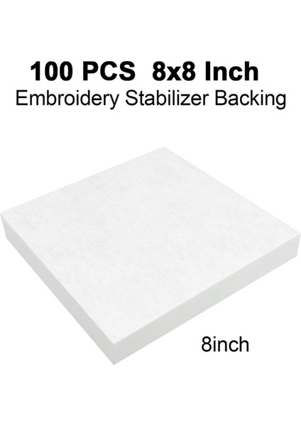 Nakış Için Tear Away Stabilizer, 8x8 Inç 100PCS Önceki Nakış Stabilizatörleri, Nakış Desteği Dengeleyicisi (Yurt Dışından) modelleri