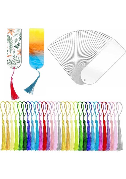 30 Adet Akrilik Ayraç Boşlukları, Şeffaf Akrilik El Sanatları Ayraçları (Yurt Dışından)