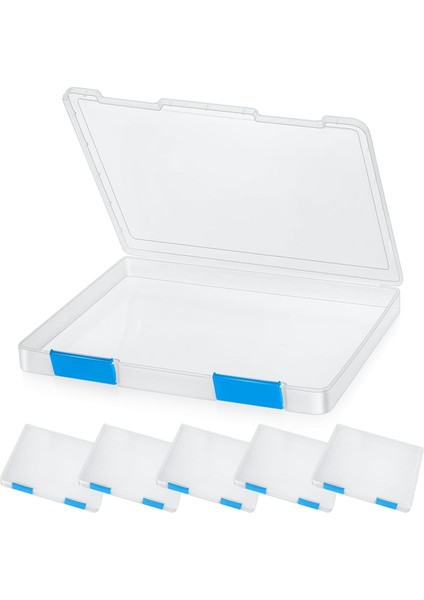 6 Adet Şeffaf A4 Dosya Kutusu Belge Plastik Saklama Kutusu Tokalı (Yurt Dışından)