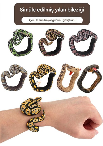 Çocuk Oyuncak Bileziği El Boyaması Simülasyon Yılan Şekli Havalı Piton Giyilebilir Dekorasyon (Yurt Dışından) indirimleri