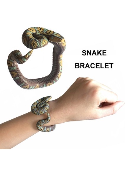 Çocuk Oyuncak Bileziği El Boyaması Simülasyon Yılan Şekli Havalı Piton Giyilebilir Dekorasyon (Yurt Dışından)