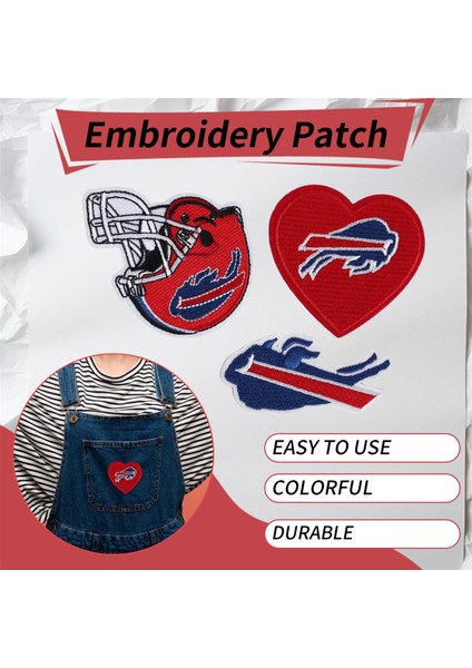 3 Pcs Rugby Takımı Logo Nakış Yaması, Kask ve Kalp Logosu Ceket Sırt Çantası Kot Ceket (Yurt Dışından) fırsatları