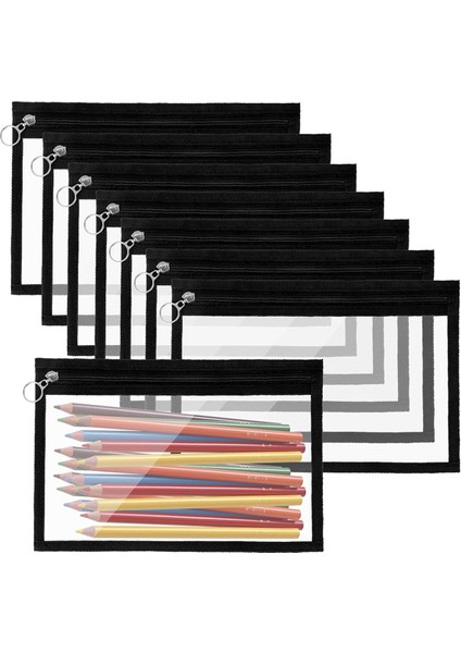 8 Şeffaf Fermuarlı Poşet Pvc Kozmetik Çantası Zarf Saklama Fermuarlı Poşet (Yurt Dışından)