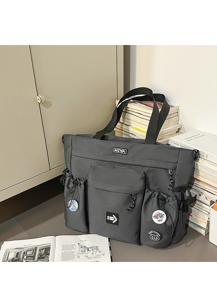 Büyük Kapasiteli Çapraz Askılı Çanta Moda Üniversite Öğrencisi Sırt Çantası Kadın Su Geçirmez Spor Haberci Çantası Erkek Omuz Çantası (Yurt Dışından)