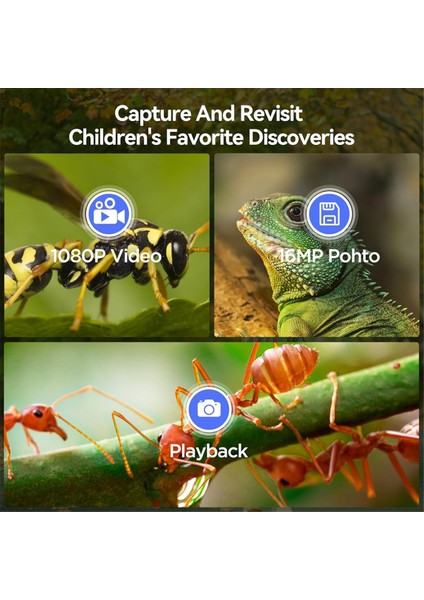 P30 Kids Mikroskobu, 2 Inç Ekranlı 1000X Slayt Dijital Mikroskobu, Hd 16MP Kamera ve 1080P Video, Cep Madeni Para A (Yurt Dışından) indirimleri