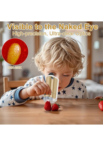 Çocuklar Için Mini Mikroskop, 100X-250X Zoom Pocket Mikroskop, Stem Bilim Elde Taşınağı Miniscope Doğum Günü Hediyeleri Çocuklar Için (Yurt Dışından) fırsatları