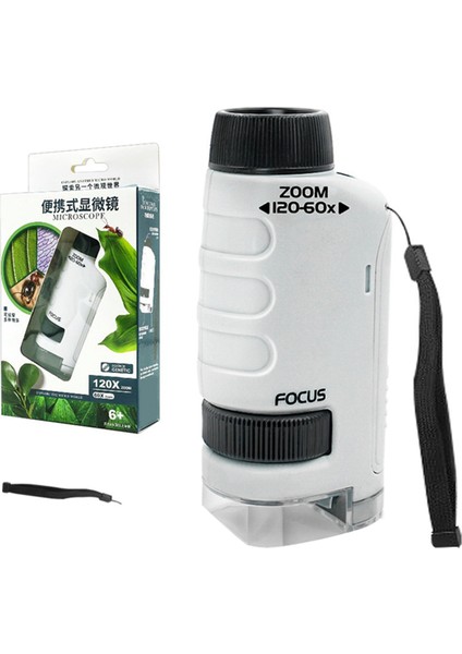 Çocukların El Mikroskobu, Ilköğretim ve Ortaokul Öğrencileri Için Taşınabilir Mikroskop Beyaz (Yurt Dışından)