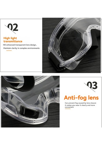 6pcs Güvenlik Güdük Anti Sıçrama Toz Geçirmez Iş Laboratuar Gözlük Göz Koruması Endüstriyel Güvenlik Gözlükleri Temiz Lens (Yurt Dışından) fırsatları