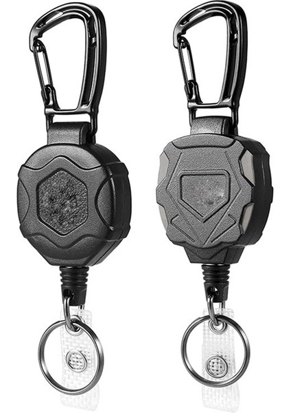 2 Paket Geri Çekilebilir Anahtarlık, Çelik Geri Çekilebilir Kordonlu Kimlik Rozeti Makarası (Yurt Dışından)