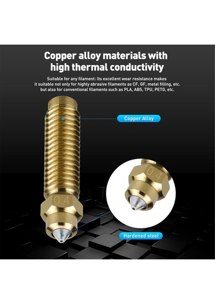 5pcs Elegoo Centauri Karbon Için Pirinç Sertleştirilmiş Çelik Nozul, 0.4mm Bimetal Pirinç Nozul Aşınma Dirençli Hotend Nozülleri (Yurt Dışından) modelleri