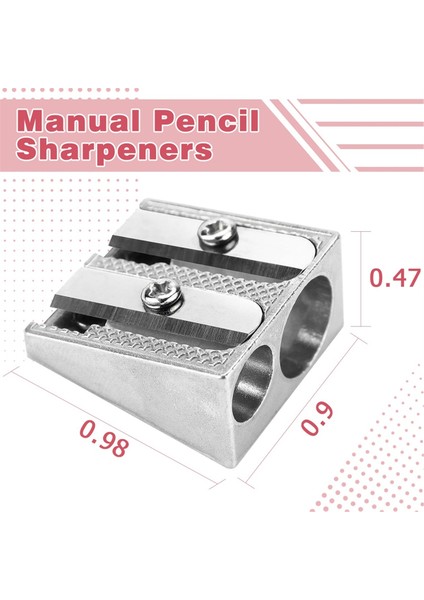 2 Delikli El Tipi Metal Kalemtıraş, 6'lı Paket (Yurt Dışından)