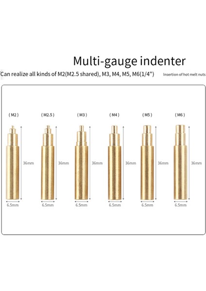 Fındık Demir Ucu Isı Seti Ekleme Uçları Lehimleme Demir Uçları M2 M2.5 M3 M4 M5 M6 Pirinç Iplik Gömülü Kit 3D Yazıcı Parçaları (Yurt Dışından) modelleri