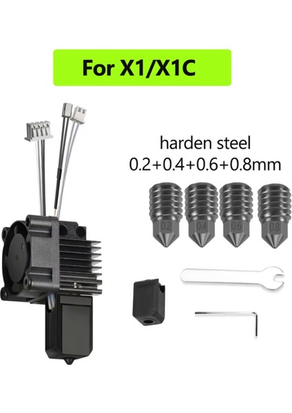 Bambu Lab Için X1 X1C 3D Yazıcı Hotend Kiti Soğutma Fan V2.0 Baskı Başlığı Sert Çelik Nozulları 3D Baskı Parçaları (Yurt Dışından) indirimleri