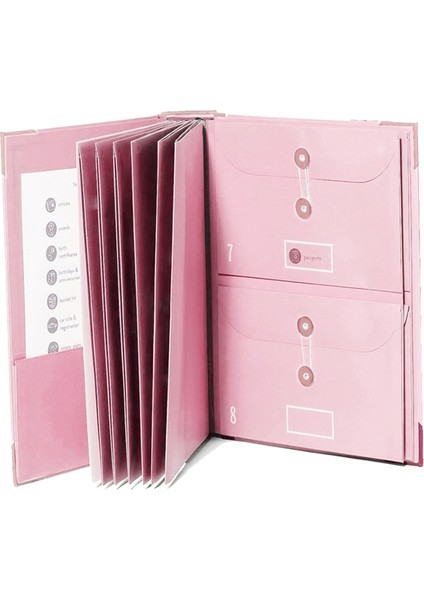 Etiketli Dosya Klasörleri, Fermuarlı Kese ile Şirin Kağıt Düzenleyici, Pembe (Yurt Dışından)