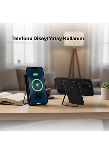 Recharger M 5.000MAH Magsafe Uyumlu Pd 20W Stantlı Kablosuz Taşınabilir Hızlı Şarj Aleti 2BB235