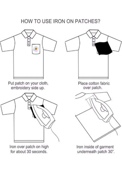 17PCS Daisy Çiçek Işlemeli Yama Demir/elbise Sırt Çantası Ceketi (Beyaz) (Yurt Dışından) fırsatları