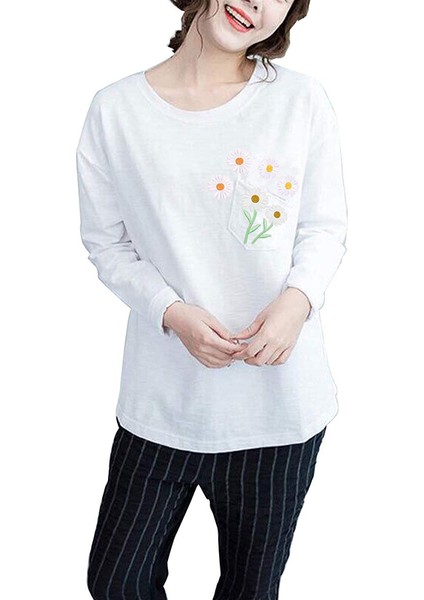 17PCS Daisy Çiçek Işlemeli Yama Demir/elbise Sırt Çantası Ceketi (Beyaz) (Yurt Dışından) indirimleri