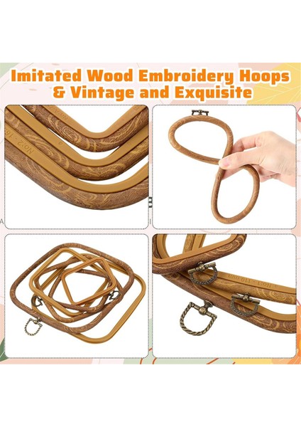 6 Pcs Kare Nakış Çember Seti 3 Boyutlar Taklit Edilmiş Ahşap Dekoratif Çapraz Dikiş Çemberleri Ekran Nakış Çerçevesi (Yurt Dışından) fırsatları