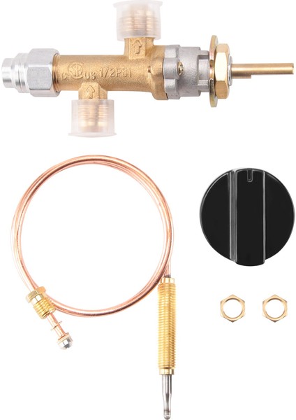Propan Lpg Gaz Ateş Çukuru Kontrol Güvenlik Vanası Alev Alevi Cihaz Gaz Isıtıcı Vanası Termokupl ve Düğmeli (Yurt Dışından)